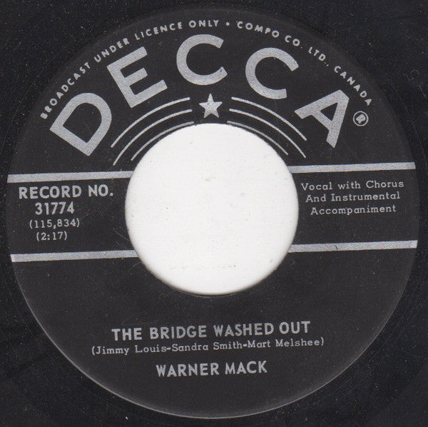 Warner Mack : The Bridge Washed Out (7", Single)