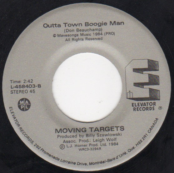 Moving Targets (5) : Christine b/w Outta Town Boogie Man (7", Single)