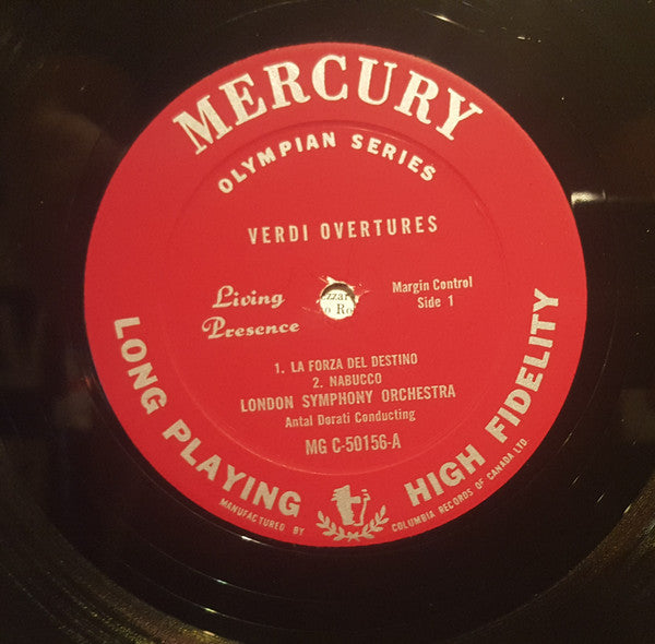 Giuseppe Verdi, London Symphony Orchestra, Antal Dorati : Verdi Overtures (LP, Mono)