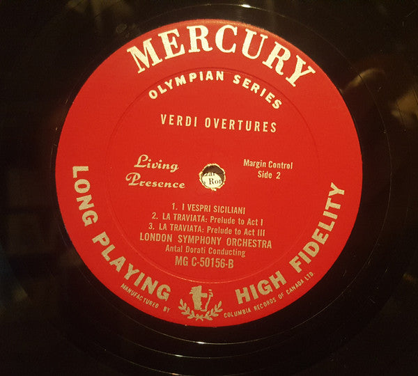 Giuseppe Verdi, London Symphony Orchestra, Antal Dorati : Verdi Overtures (LP, Mono)