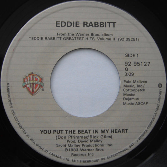 Eddie Rabbitt : You Put The Beat In My Heart (7", Single)