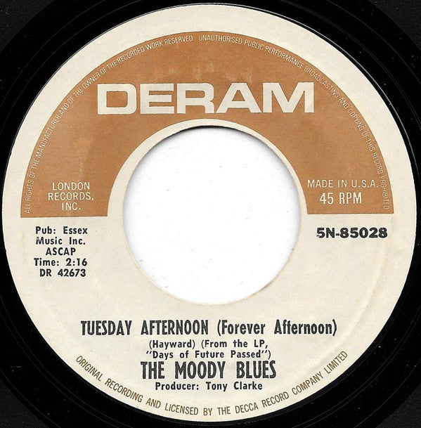 The Moody Blues : Tuesday Afternoon (Forever Afternoon) (7", Single, Styrene, T -)
