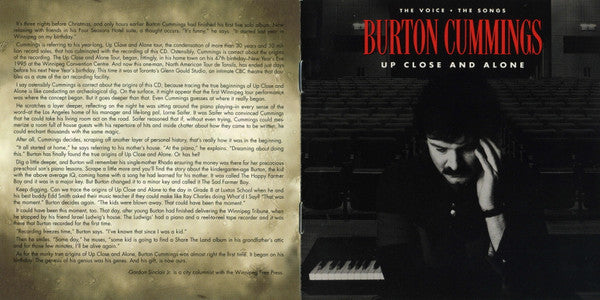 Burton Cummings : Up Close And Alone (The Voice • The Songs) (CD, Album)