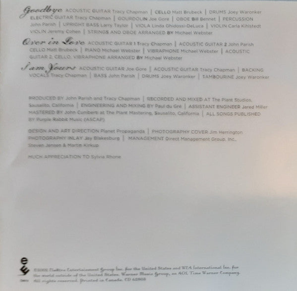 Tracy Chapman : Let It Rain (CD, Album)