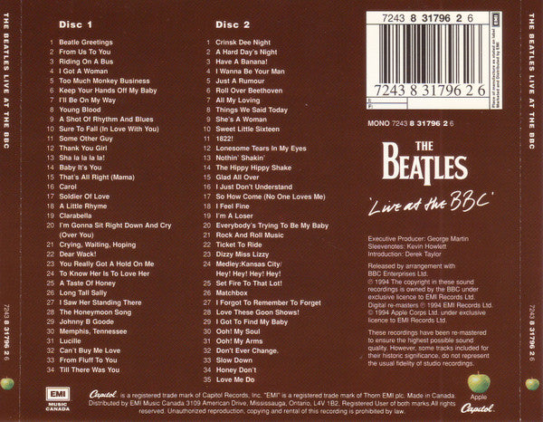 The Beatles : Live At The BBC (2xCD, Comp, Mono, RM)