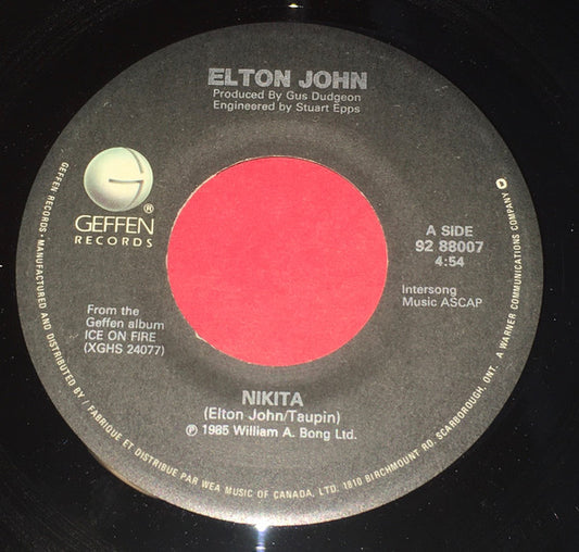 Elton John : Nikita (7", Single)