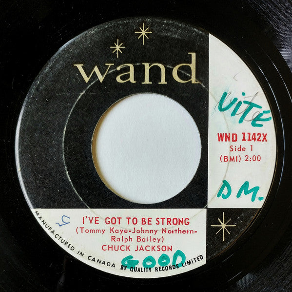 Chuck Jackson : I've Got To Be Strong / Where Did She Stay  (7", Single)