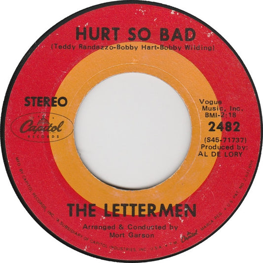 The Lettermen : Hurt So Bad (7", Single, Scr)