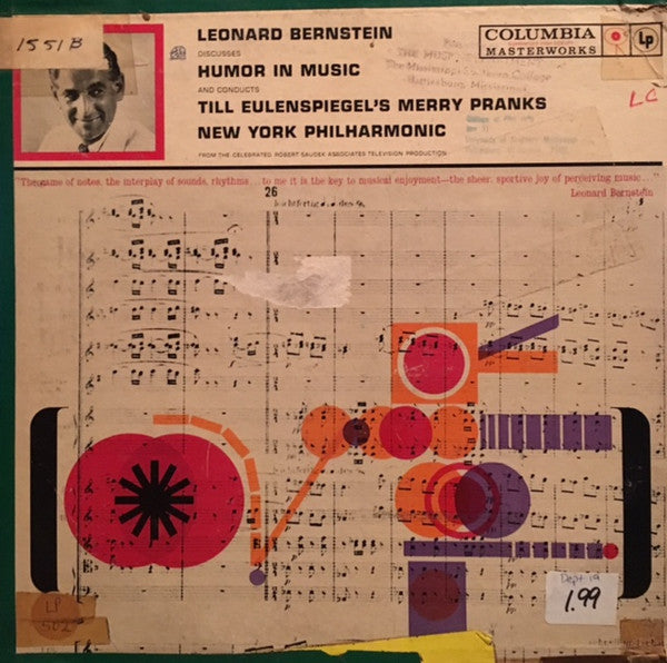 Leonard Bernstein, New York Philharmonic : Discusses Humor In Music / Till Eulenspiegel's Merry Pranks (LP, Mono)