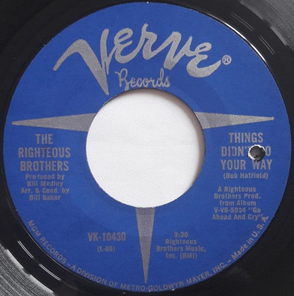 The Righteous Brothers : Go Ahead And Cry (7", Single)