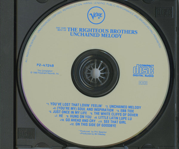 The Righteous Brothers : The Very Best Of The Righteous Brothers: Unchained Melody (CD, Comp, Club)