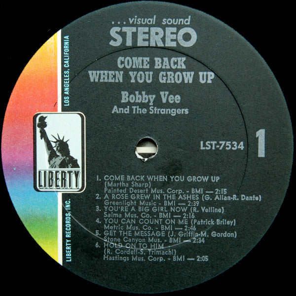 Bobby Vee : Come Back When You Grow Up (LP, Album, Kee)