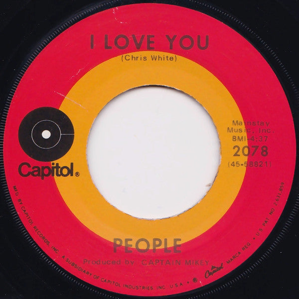 People (4) : I Love You / Somebody Tell Me My Name (7", Single, RP, Jac)