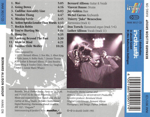 Bernard Allison Group : Hang On! (CD, Album)
