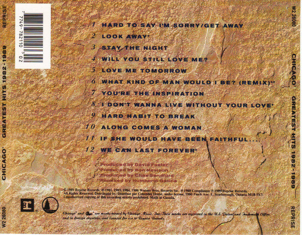 Chicago (2) : Greatest Hits 1982-1989 (CD, Comp, Club, RE, RP)