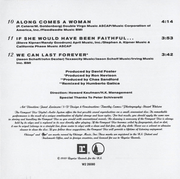 Chicago (2) : Greatest Hits 1982-1989 (CD, Comp, Club, RE, RP)