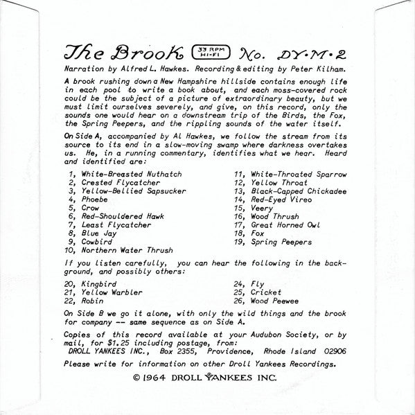 No Artist : The Brook (7")