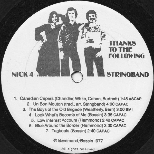 Stringband : Thanks To The Following (LP, Album, Red)