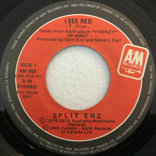 Split Enz : I See Red (7", Single)