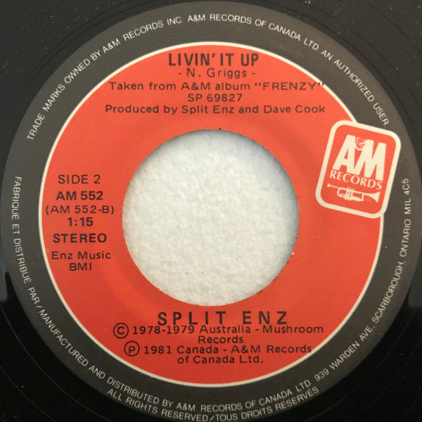 Split Enz : I See Red (7", Single)