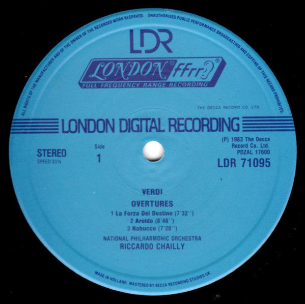 Giuseppe Verdi by Riccardo Chailly & National Philharmonic Orchestra : Riccardo Chailly Conducts Verdi Overtures (LP, Album)