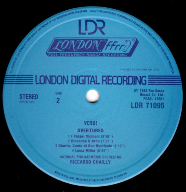 Giuseppe Verdi by Riccardo Chailly & National Philharmonic Orchestra : Riccardo Chailly Conducts Verdi Overtures (LP, Album)