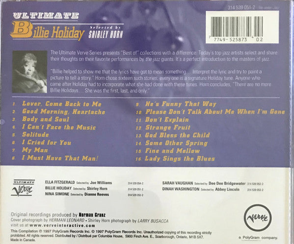 Billie Holiday : Ultimate Billie Holiday (CD, Comp, Club)