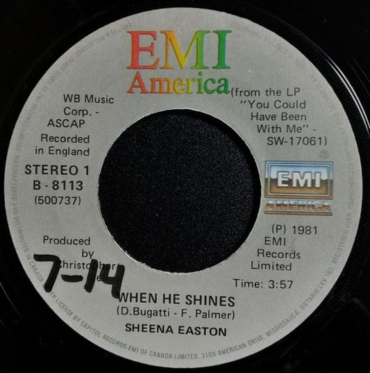 Sheena Easton : When He Shines  (7")