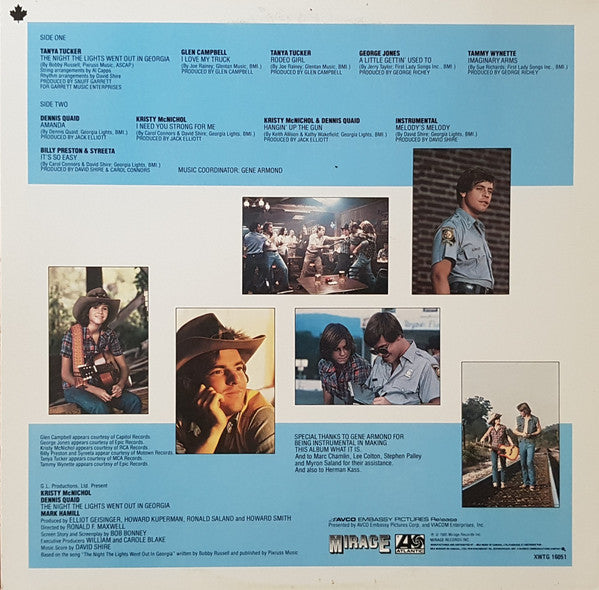 Various : The Night The Lights Went Out In Georgia (An Original Soundtrack Recording) (LP, Album)