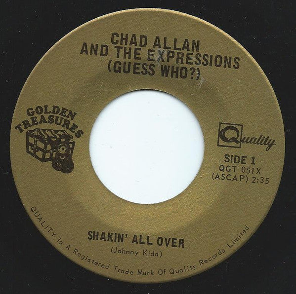 Chad Allan And The Expressions* - (Guess Who?)* : Shakin' All Over (7", Single, RE)