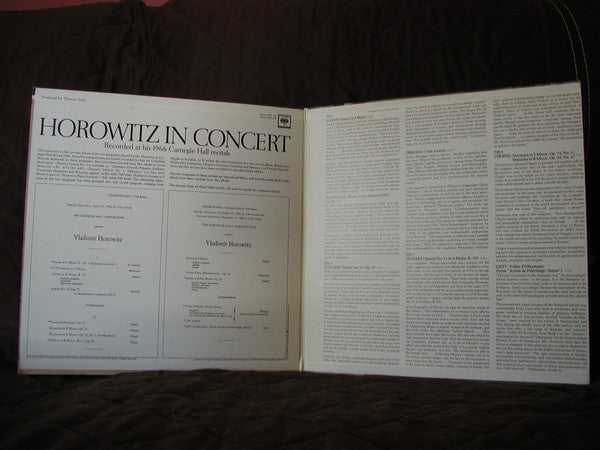 Vladimir Horowitz : Horowitz In Concert (Recorded At His 1966 Carnegie Hall Recitals) (2xLP, RE, Gat)