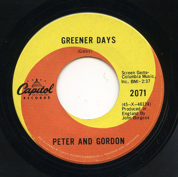 Peter & Gordon : Greener Days (7", Single)