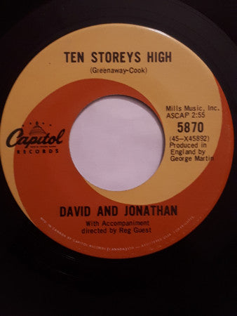 David & Jonathan : Ten Storeys High (7", Single)