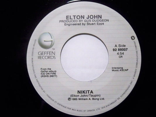 Elton John : Nikita (7", Single)