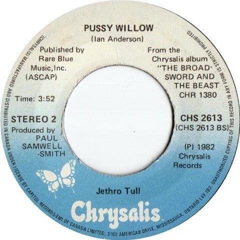 Jethro Tull : Fallen On Hard Times/ Pussy Willow (7", Single)
