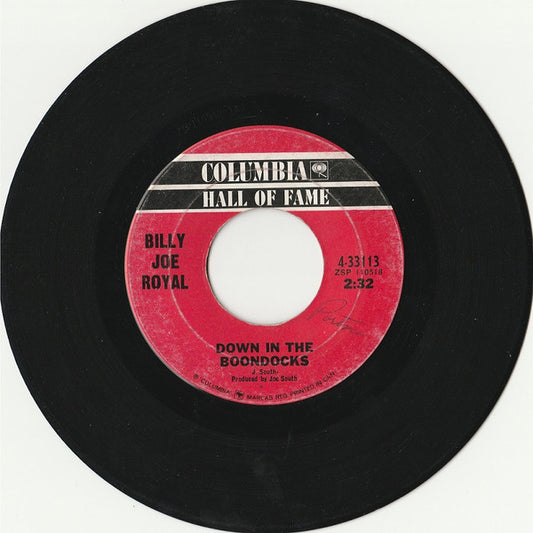 Billy Joe Royal : Down In The Boondocks / I've Got To Be Somebody (7", Single)