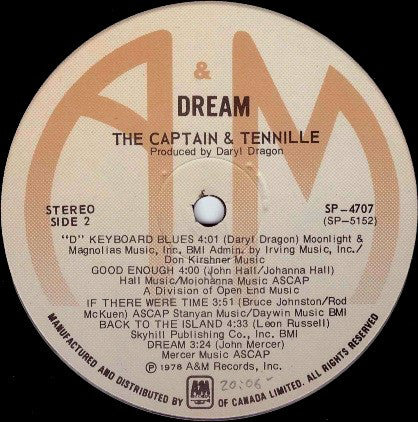 Captain And Tennille : Dream (LP, Album)
