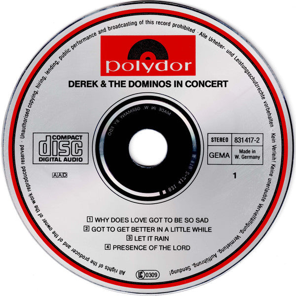 Derek & The Dominos Featuring Eric Clapton : In Concert (2xCD, Album, RE, PDO)