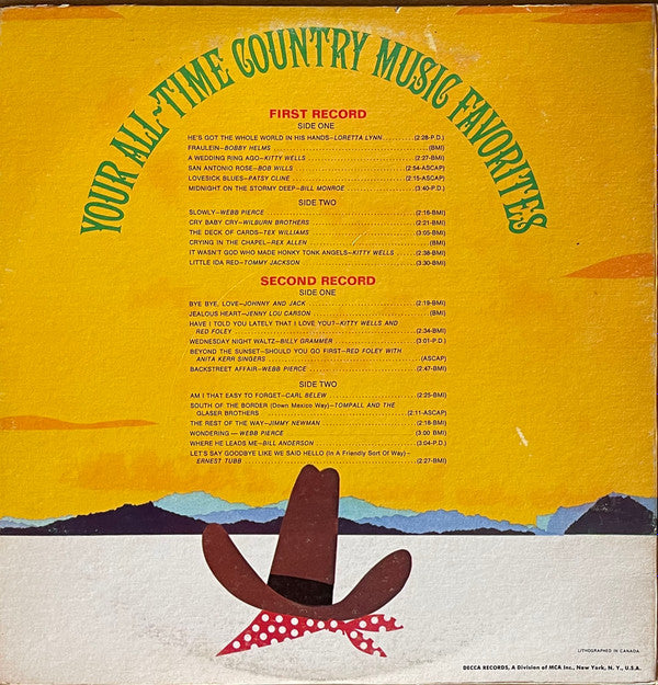Various : Your All-Time Country Music Favorites (2xLP, Comp, Gat)