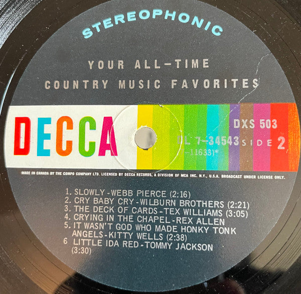 Various : Your All-Time Country Music Favorites (2xLP, Comp, Gat)