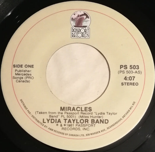 The Lydia Taylor Band : Miracles / Leave Me Alone (7")