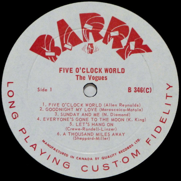 The Vogues : Five O'Clock World (LP, Album, Mono)