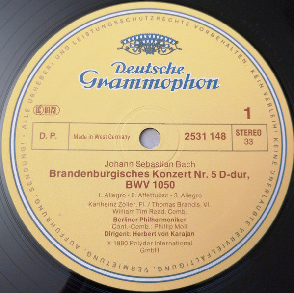 Bach*, Karajan*, Berliner Philharmoniker : Brandenburgische Konzerte / Brandenburg Concertos / Les Concertos Brandebourgeois (2xLP + Box)