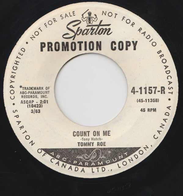 Tommy Roe : The Folk Singer / Count On Me (7", Promo)