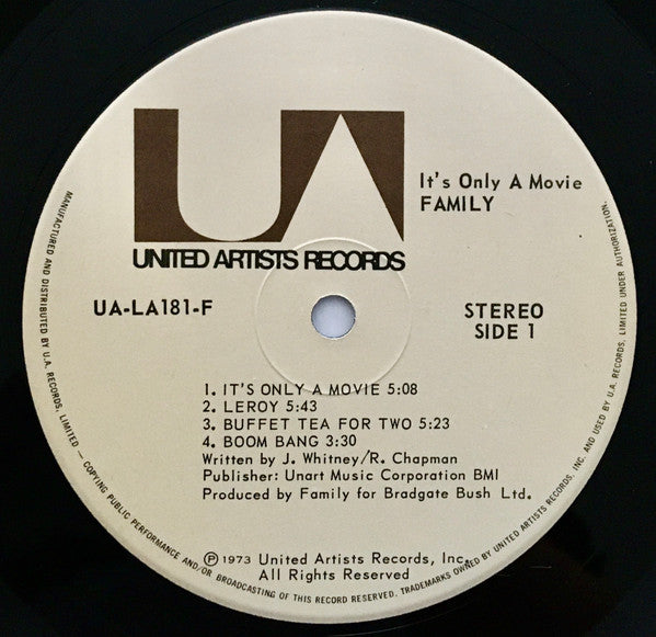 Family (6) : It's Only A Movie (LP, Album)