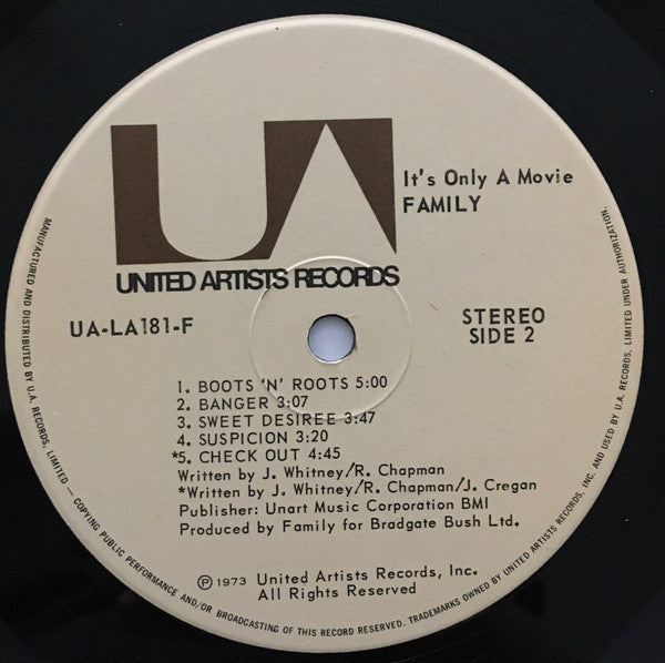 Family (6) : It's Only A Movie (LP, Album)