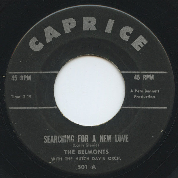 The Belmonts : Searching For A New Love  (7", Single, Mono)