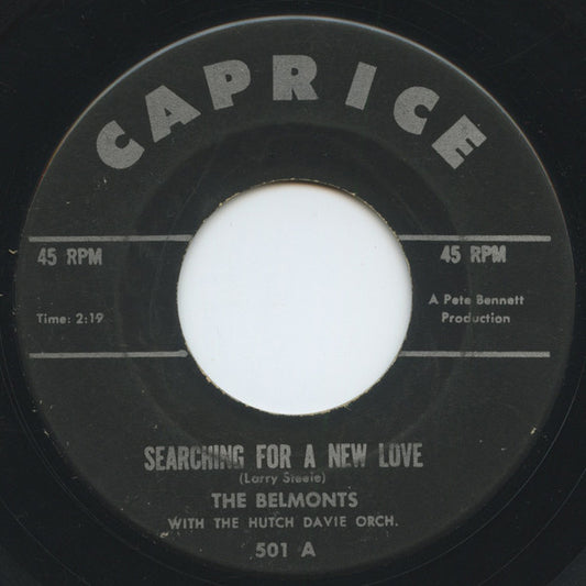 The Belmonts : Searching For A New Love  (7", Single, Mono)