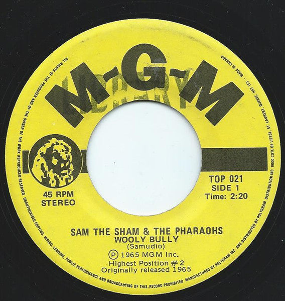 Sam The Sham & The Pharaohs : Wooly Bully (7", RE)
