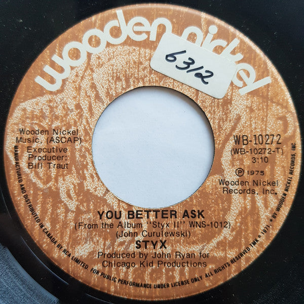 Styx : You Need Love (7", Single)